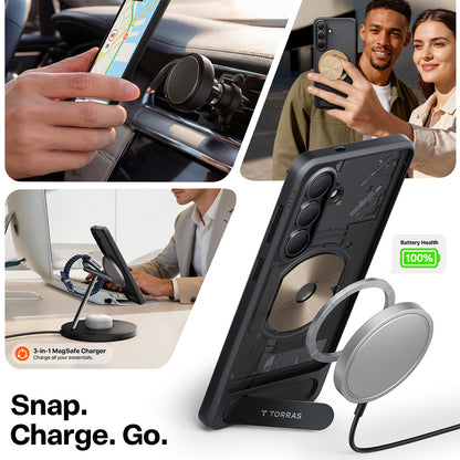 MagSafe Hülle für Samsung Galaxy S26, Torras, Pstand, Schwarz