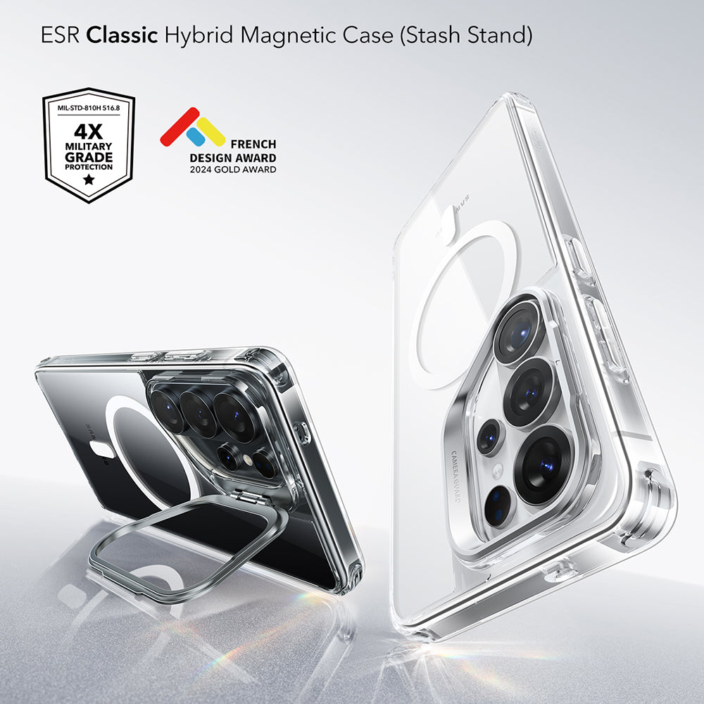 MagSafe Hülle für Samsung Galaxy S26 Ultra S948, ESR, Classic Hybrid Kickstand, Transparent