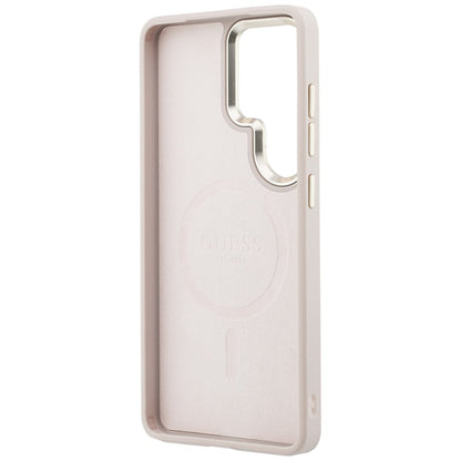MagSafe Hülle für Samsung Galaxy S26 Ultra S948, Guess, 4G Embossed Ring, Rosa