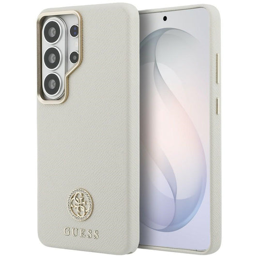 MagSafe Hülle für Samsung Galaxy S26 Ultra S948, Guess, Rhinestone Round Logo, Beige