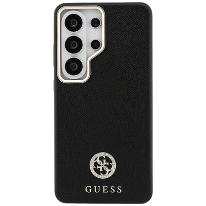 MagSafe Hülle für Samsung Galaxy S26 Ultra S948, Guess, Rhinestone Round Logo, Schwarz