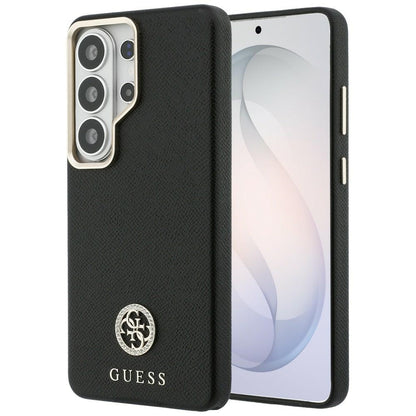 MagSafe Hülle für Samsung Galaxy S26 Ultra S948, Guess, Rhinestone Round Logo, Schwarz