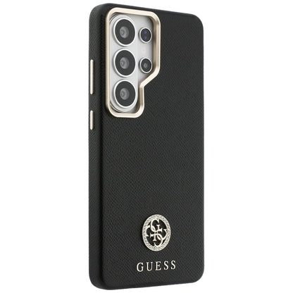 MagSafe Hülle für Samsung Galaxy S26 Ultra S948, Guess, Rhinestone Round Logo, Schwarz