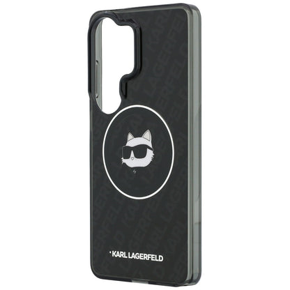 MagSafe Hülle für Samsung Galaxy S26 Ultra S948, Karl Lagerfeld, IML Choupette Head on KL Repeated Logo, Schwarz