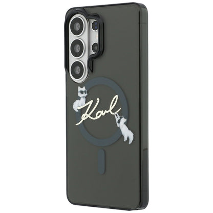 MagSafe Hülle für Samsung Galaxy S26 Ultra S948, Karl Lagerfeld, IML Choupette Karl Script Logo, Schwarz