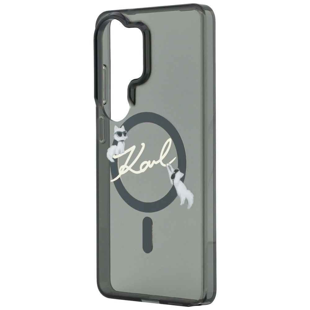 MagSafe Hülle für Samsung Galaxy S26 Ultra S948, Karl Lagerfeld, IML Choupette Karl Script Logo, Schwarz