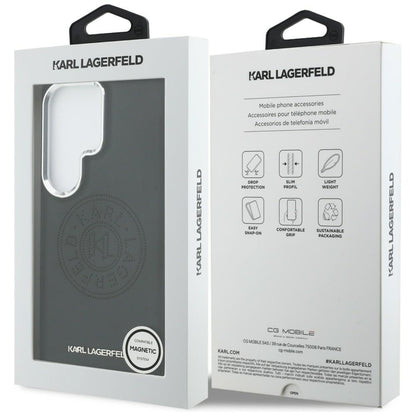 MagSafe Hülle für Samsung Galaxy S26 Ultra S948, Karl Lagerfeld, Karl Round Point Logo, Schwarz