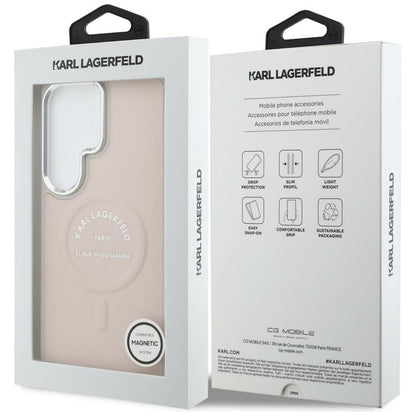 MagSafe Hülle für Samsung Galaxy S26 Ultra S948, Karl Lagerfeld, Karl RSG Logo, Rosa