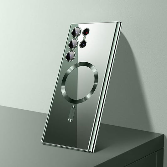 MagSafe Hülle für Samsung Galaxy S26 Ultra, Techsuit, Luxury Crystal, Silbern