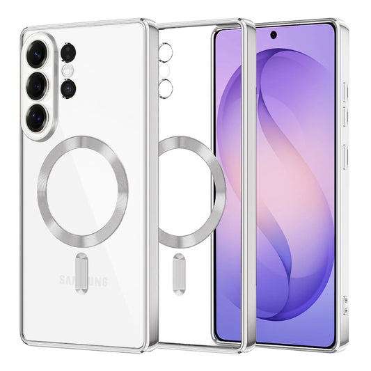 MagSafe Hülle für Samsung Galaxy S26 Ultra, Techsuit, Luxury Crystal, Silbern