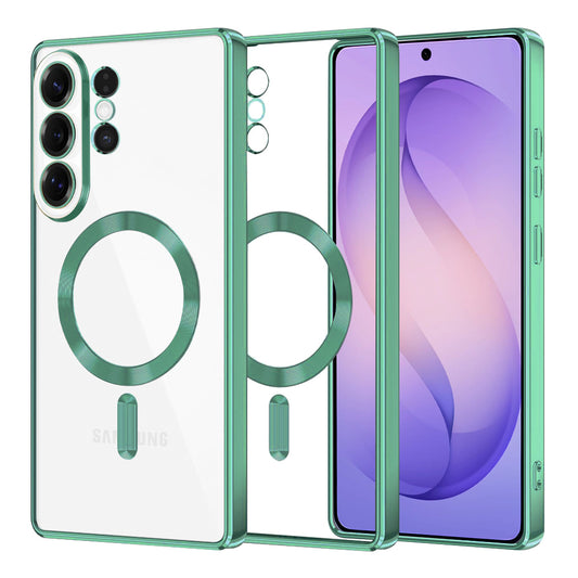MagSafe Hülle für Samsung Galaxy S26 Ultra, Techsuit, Luxury Crystal, Hellgrün