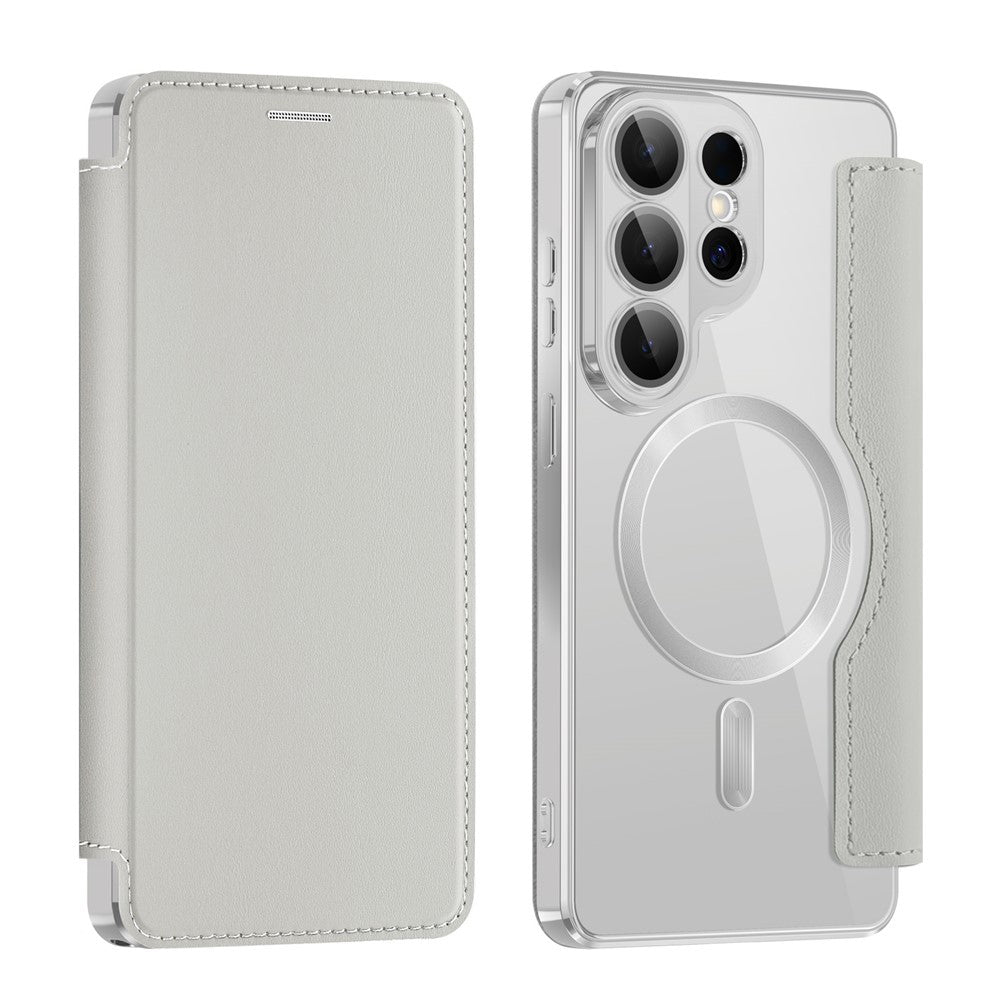 MagSafe Hülle für Samsung Galaxy S26 Ultra, Techsuit, SmartMag Book, Grau