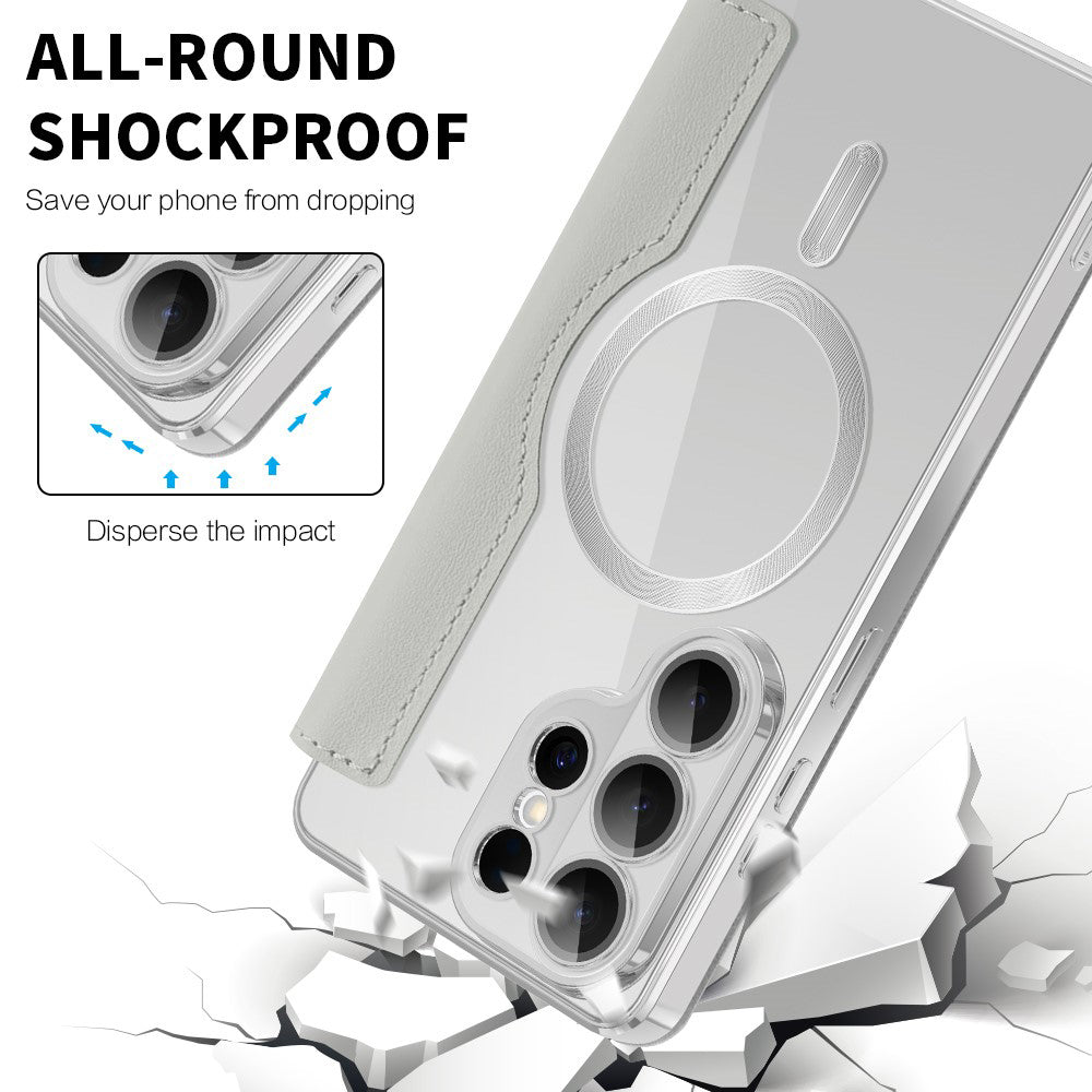 MagSafe Hülle für Samsung Galaxy S26 Ultra, Techsuit, SmartMag Book, Grau