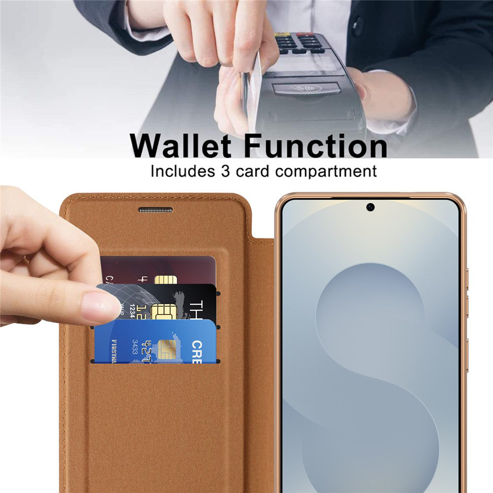 MagSafe Hülle für Samsung Galaxy S26 Ultra, Techsuit, SmartMag Book, Braun