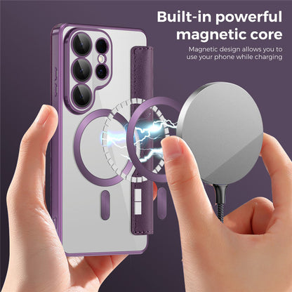 MagSafe Case for Samsung Galaxy S26 Ultra, Techsuit, SmartMag Book, Purple