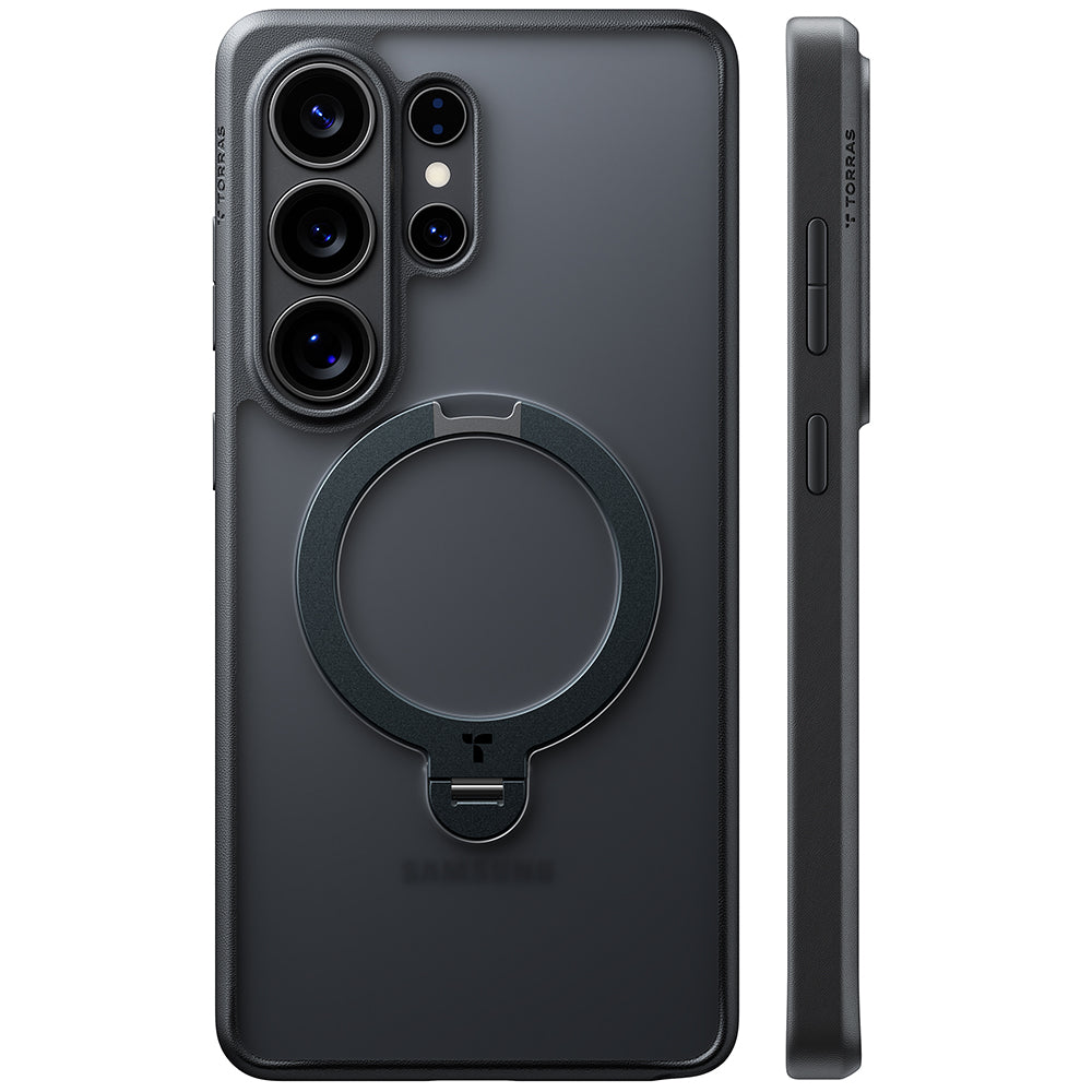MagSafe Hülle für Samsung Galaxy S26 Ultra, Torras, Ostand Spin, Schwarz