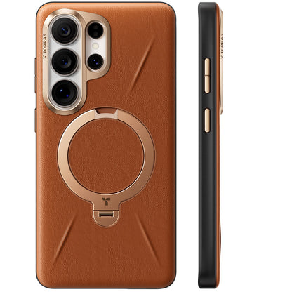 MagSafe Hülle für Samsung Galaxy S26 Ultra, Torras, QPRO Leather, Braun