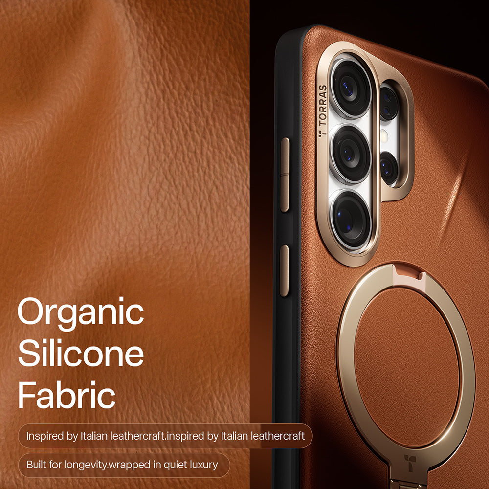MagSafe Hülle für Samsung Galaxy S26 Ultra, Torras, QPRO Leather, Braun
