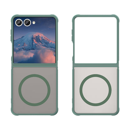 MagSafe Case for Samsung Galaxy Z Flip7 F766, Techsuit, HaloFrost II, Green