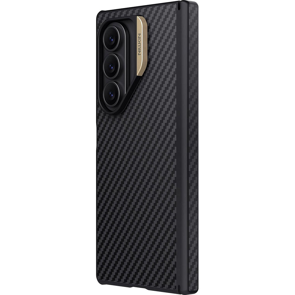 MagSafe Case for Samsung Galaxy Z Fold7 F966, Nillkin, Synthetic Fiber Pro, Black Gold