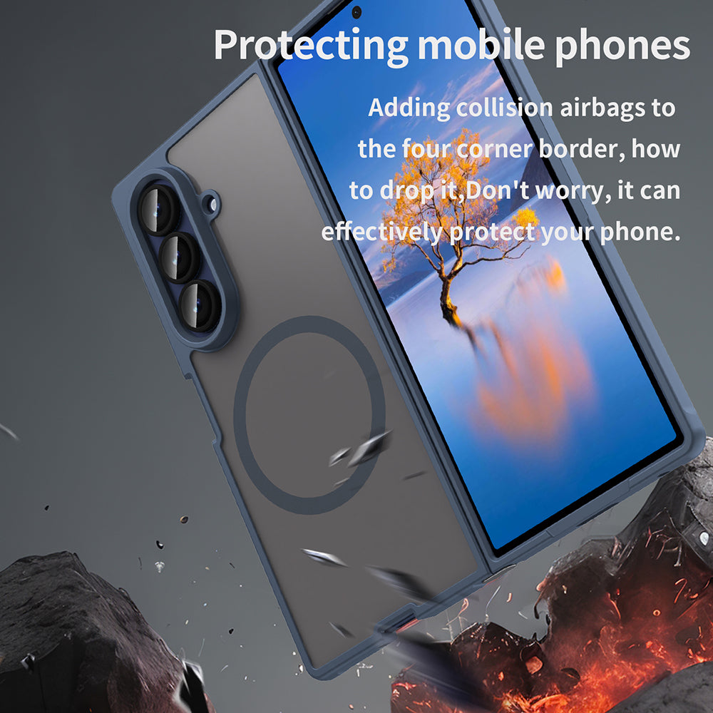 MagSafe-Hülle für Samsung Galaxy Z Fold7 F966, Techsuit, HaloFrost II, Marineblau