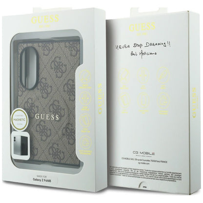 MagSafe-Hülle für Samsung Galaxy Z Fold8 F971, Guess, 4G Leather Classic, Braun
