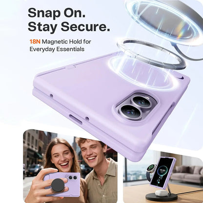 MagSafe-Hülle für Samsung Galaxy Z Fold8 F971, Torras, Ostand L1 Guardian, Hellviolett