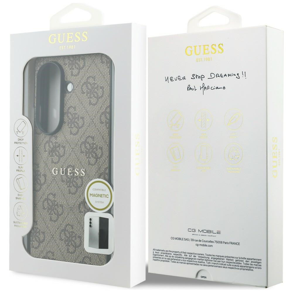 MagSafe-Hülle für Samsung Galaxy Z Fold8 Ultra F976, Guess, 4G Leather Classic, Braun