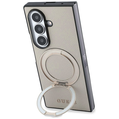 MagSafe-Hülle für Samsung Galaxy Z Fold8 Ultra F976, Guess, Ring Stand Grained Classic Logo, Beige
