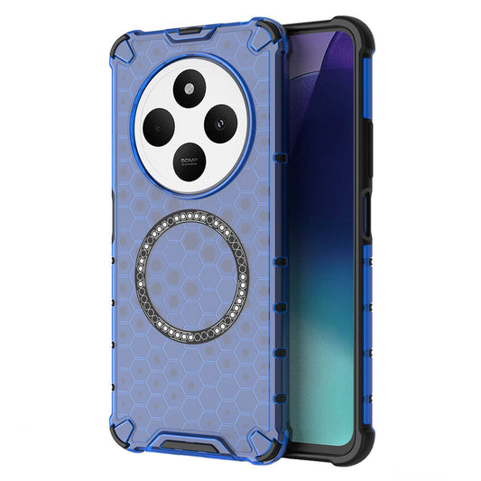 MagSafe-Hülle für Xiaomi Poco C75 / Redmi 14C, Techsuit, HoneyComb Shield, Blau