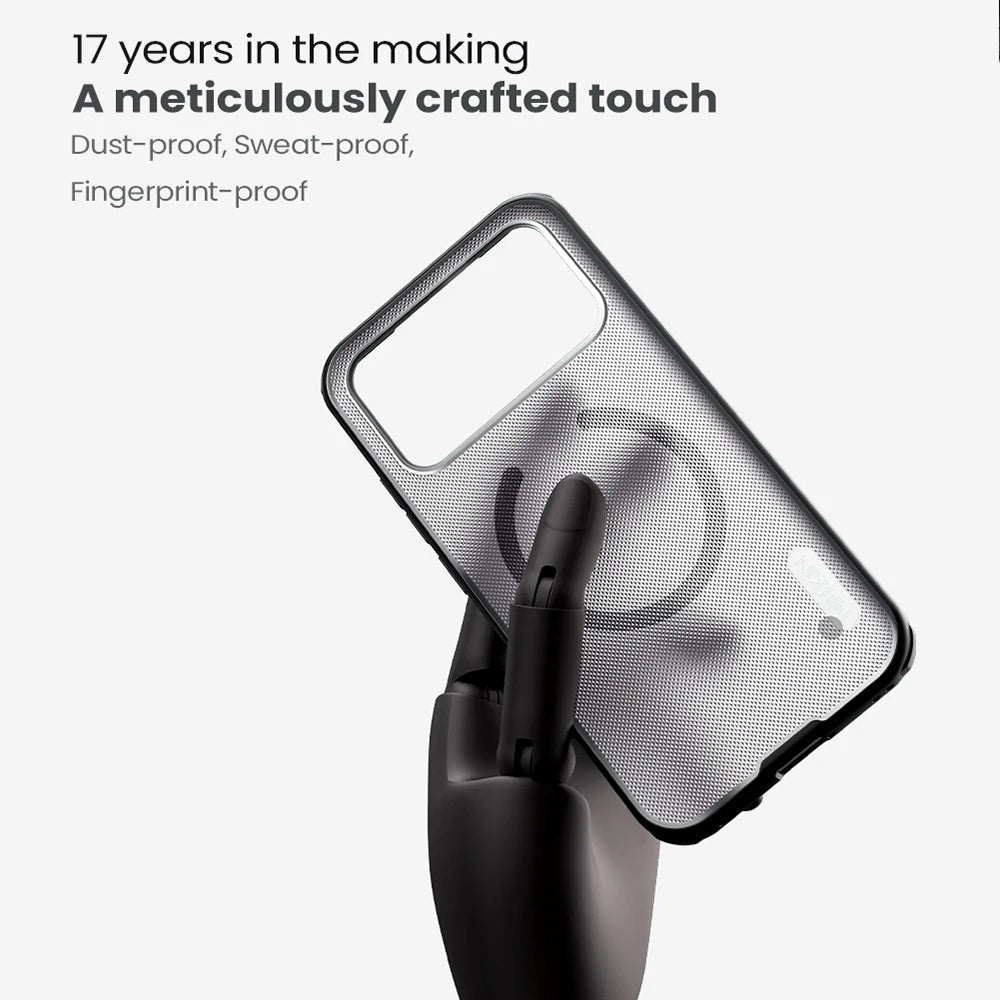 MagSafe-Hülle für Xiaomi Poco F8 Ultra, Nillkin, Super Shield Pro, Schwarz Transparent