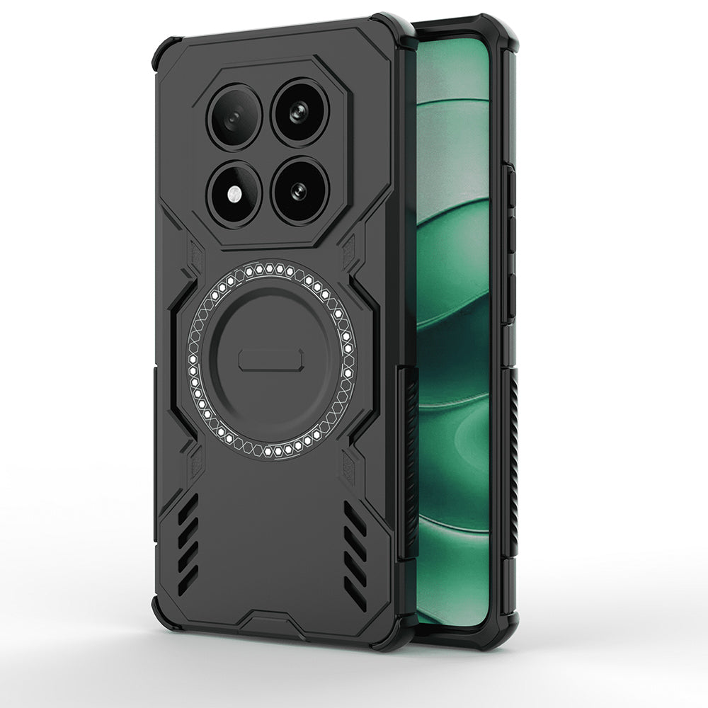 MagSafe-Hülle für Xiaomi Poco X7 / Redmi Note 14 Pro 5G, Techsuit, ArmorMag, Schwarz
