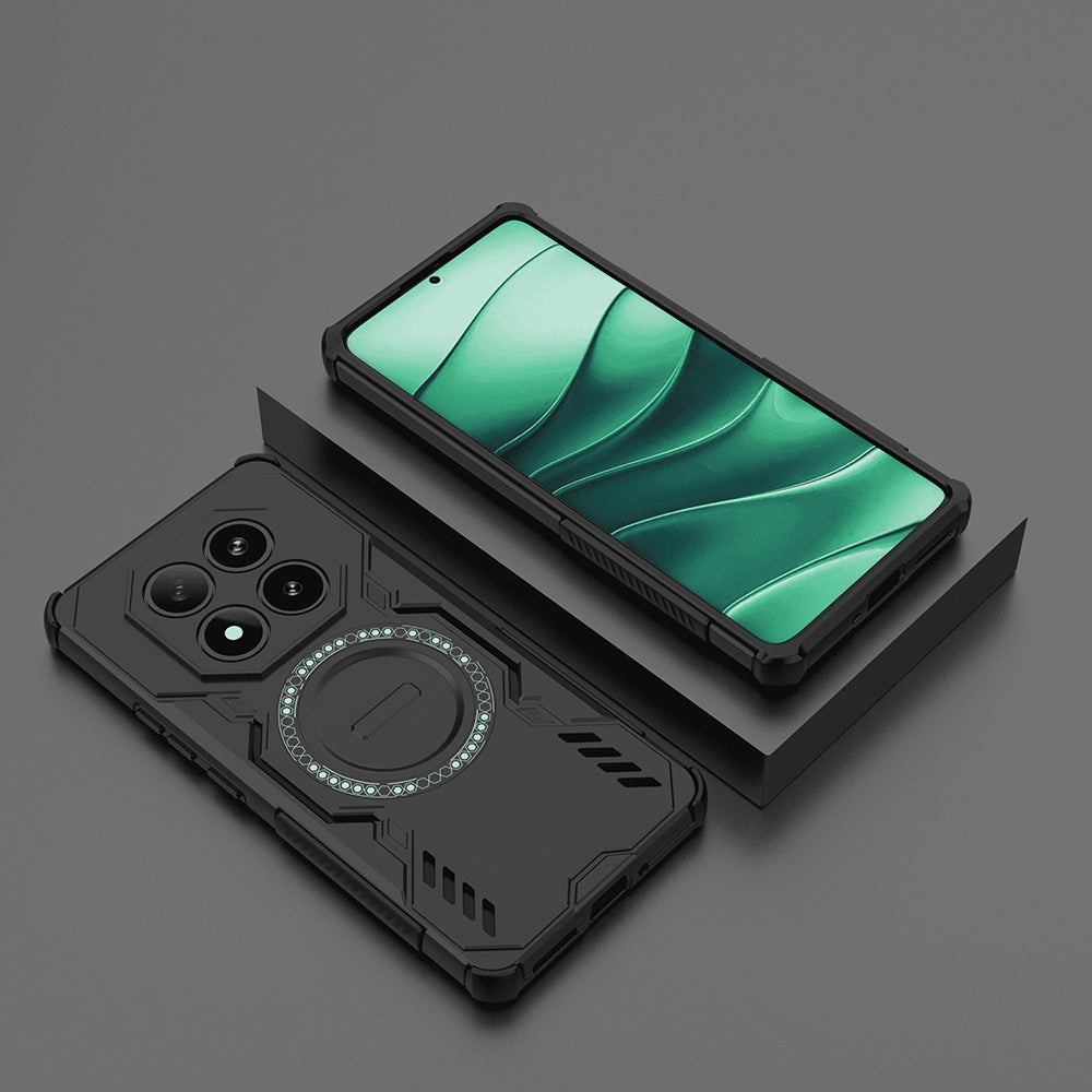 MagSafe-Hülle für Xiaomi Poco X7 / Redmi Note 14 Pro 5G, Techsuit, ArmorMag, Schwarz