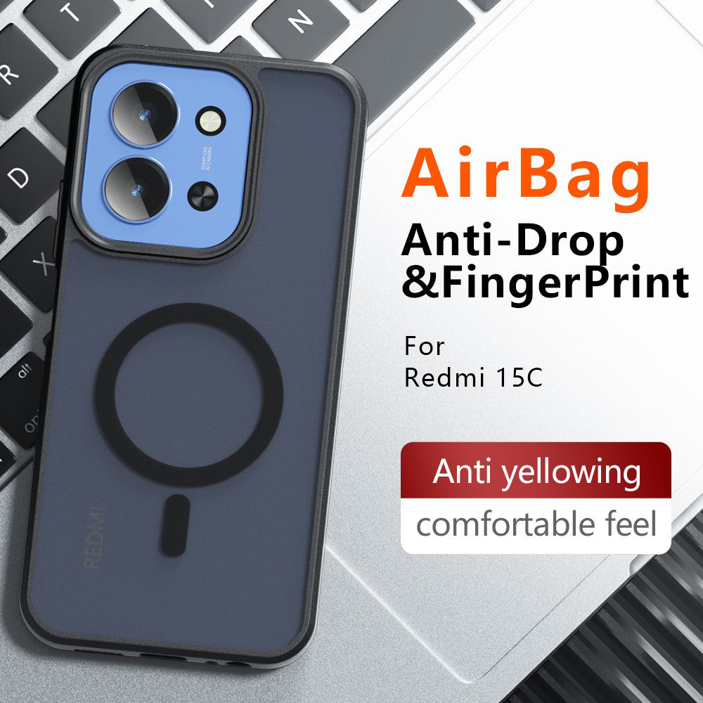 MagSafe Hülle für Xiaomi Redmi 15C 5G / 15C 4G, Techsuit, PureFrost, Satinschwarz