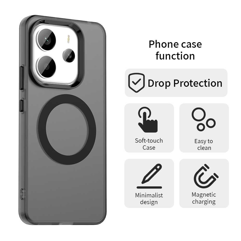 MagSafe-Hülle für Xiaomi Redmi Note 14 4G (Regional), Techsuit, CandyCase, Schwarz