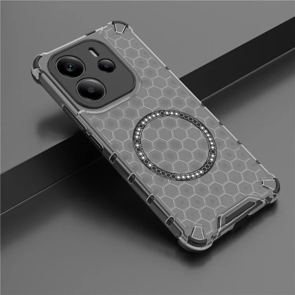 MagSafe-Hülle für Xiaomi Redmi Note 14 4G (Regional), Techsuit, HoneyComb Shield, Schwarz