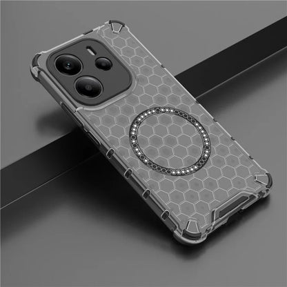 MagSafe-Hülle für Xiaomi Redmi Note 14 4G (Regional), Techsuit, HoneyComb Shield, Schwarz