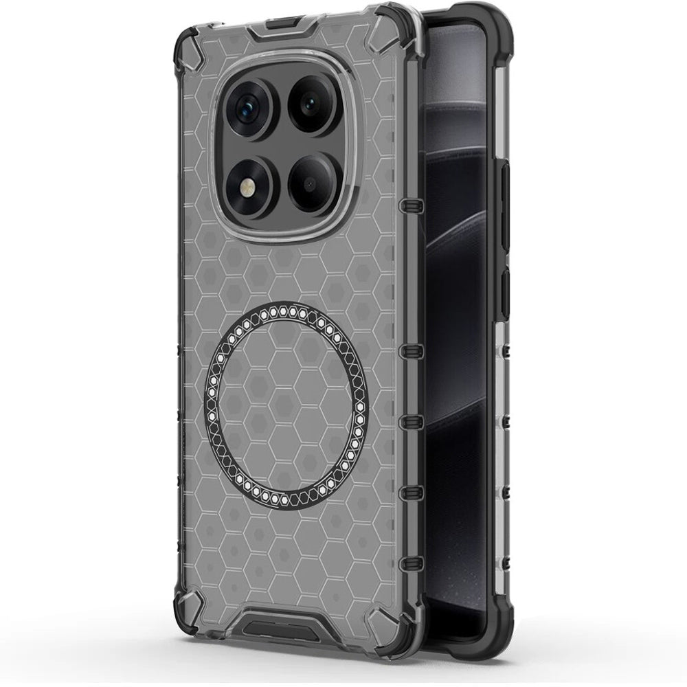 MagSafe-Hülle für Xiaomi Redmi Note 14 Pro 4G, Techsuit, HoneyComb Shield, Schwarz