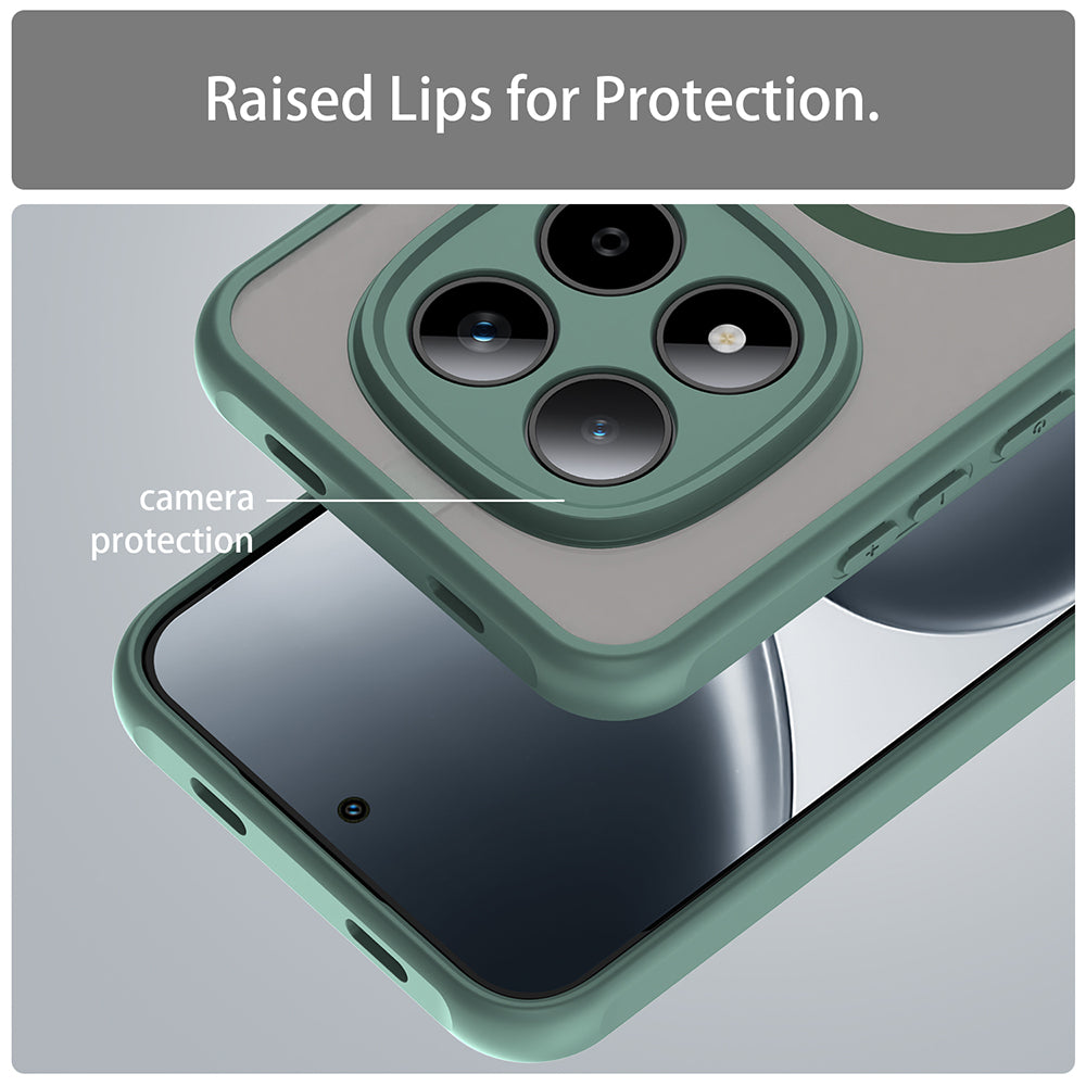MagSafe Hülle für Xiaomi Redmi Note 15 Pro 5G, Techsuit, HaloFrost II, Grün