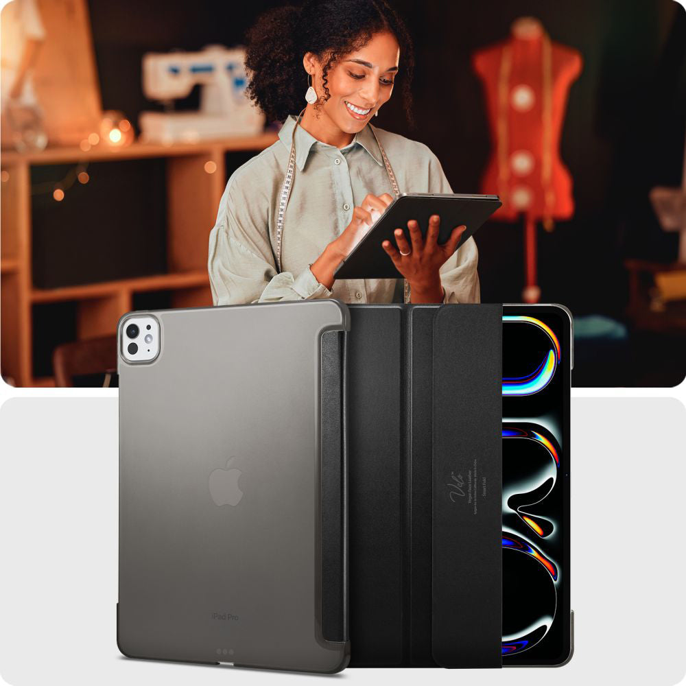 Hülle für Apple iPad Pro 11 (2024), Spigen, Smart Fold, Schwarz ACS07025