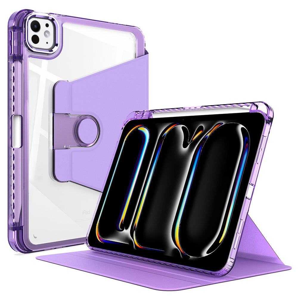 Hülle für Apple iPad Pro 11 (2024), Techsuit, Crystal Vision, Lila