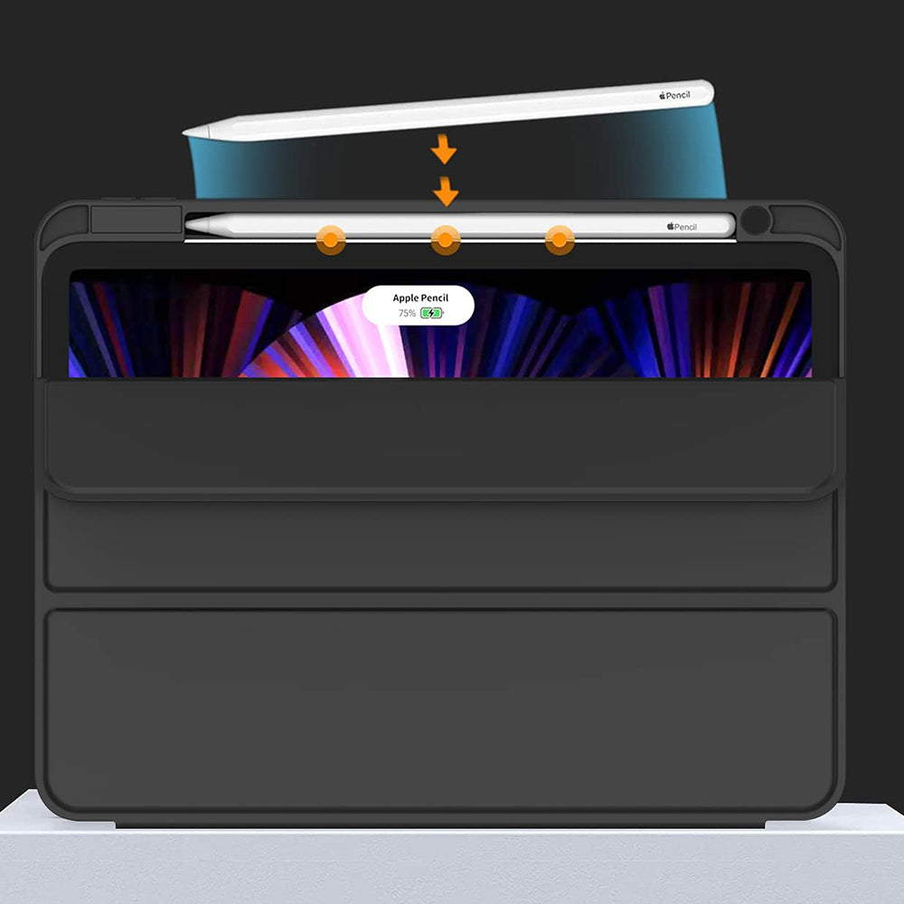 Hülle für Apple iPad Pro 13 (2024), Techsuit, Flex Trifold, Schwarz