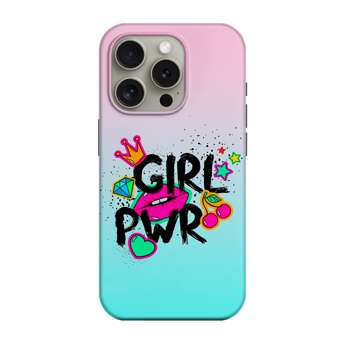 Hülle für Apple iPhone 15 Pro Max, Perfect Case, LOVE-Splash Girl Power, Mehrfarbig