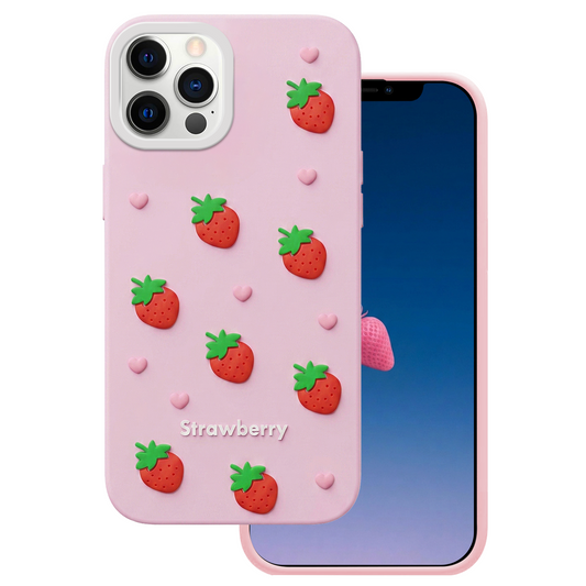 Hülle für Apple iPhone 16 Pro Max, OEM, Erdbeere, Rosa
