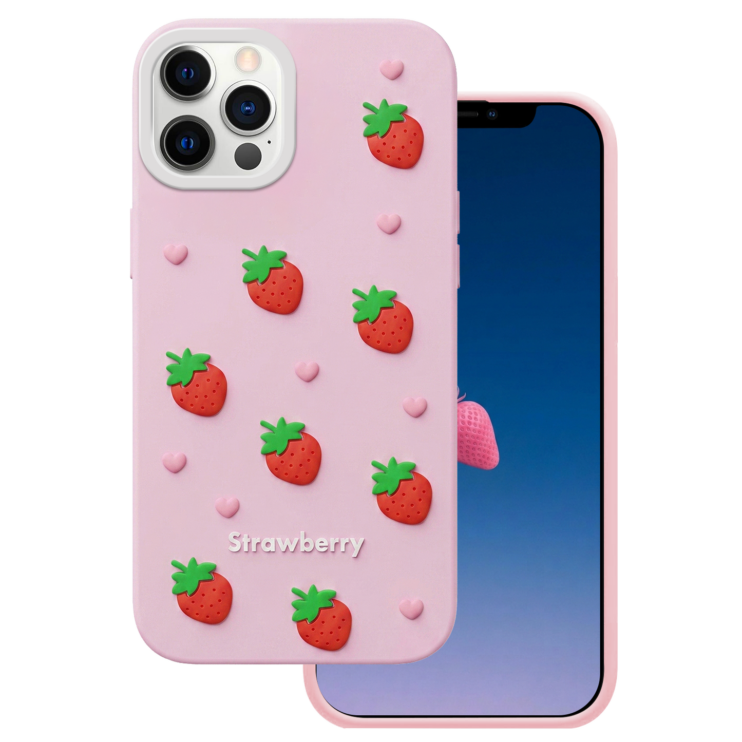 Hülle für Apple iPhone 17 Pro Max, OEM, Erdbeere, Rosa