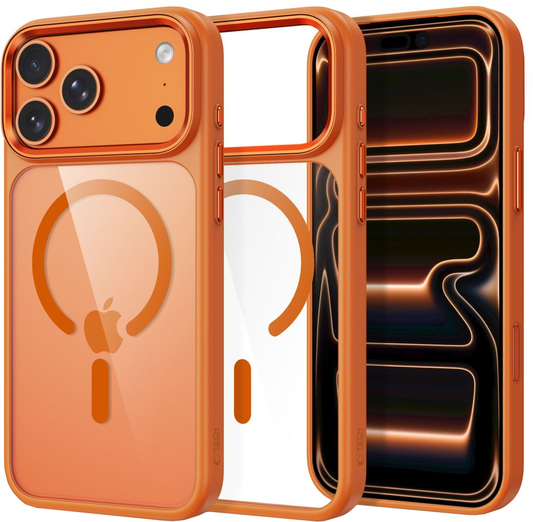 Hülle für Apple iPhone 18 Pro / 17 Pro, Tech-Protect, Magmat CC, Transparent Orange