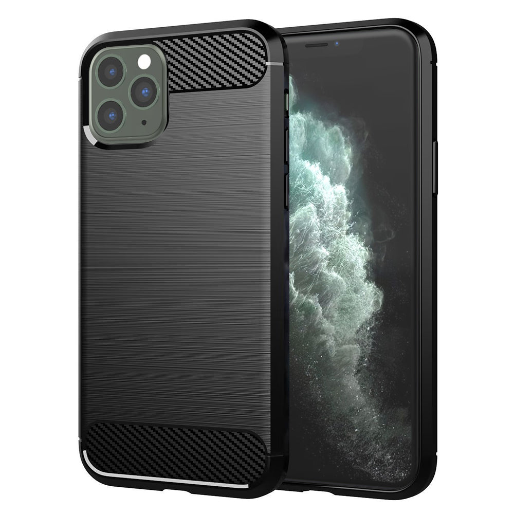 Hülle für Apple iPhone 11 Pro Max, Techsuit, Carbon, Schwarz