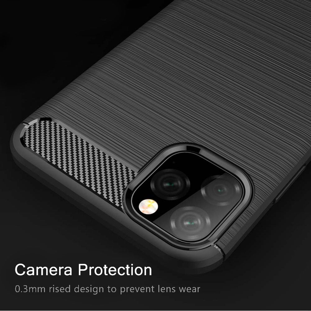 Hülle für Apple iPhone 11 Pro Max, Techsuit, Carbon, Schwarz