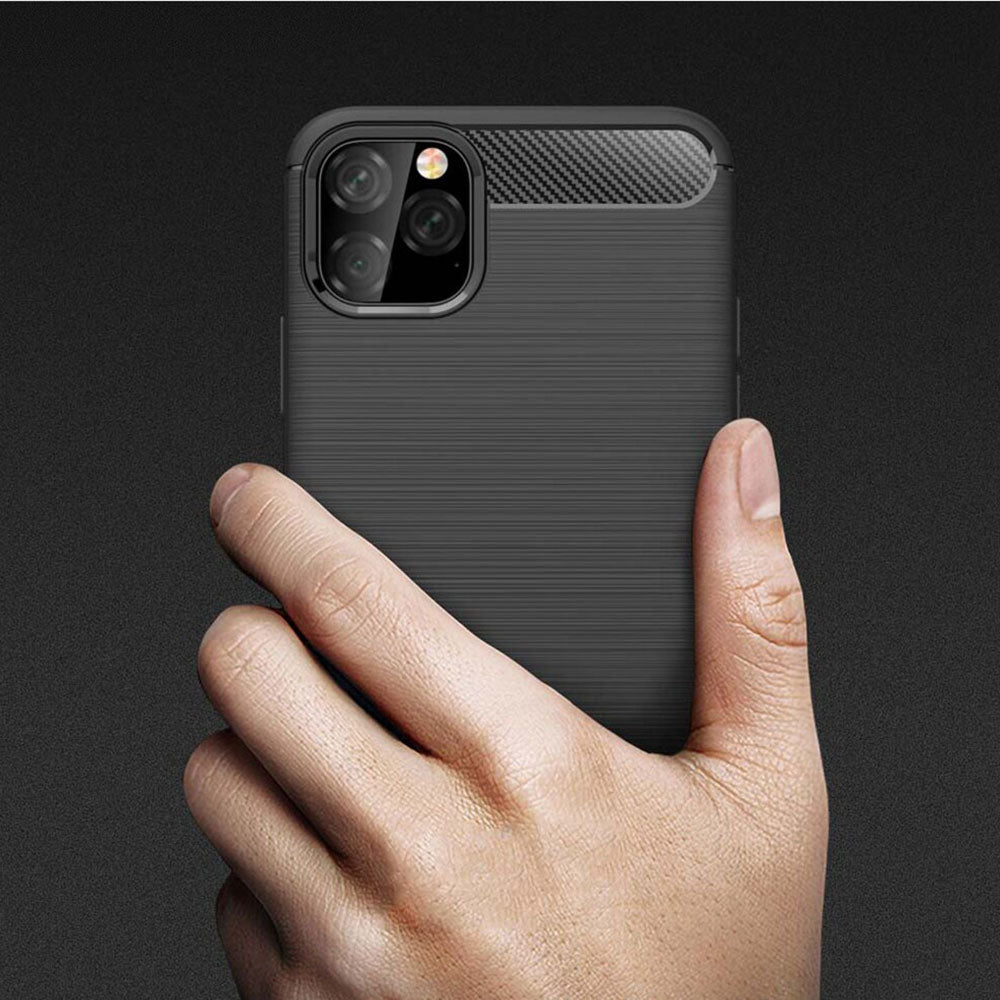 Hülle für Apple iPhone 11 Pro Max, Techsuit, Carbon, Schwarz