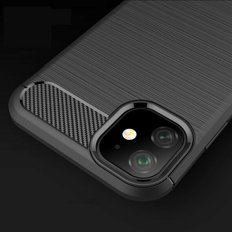 Hülle für Apple iPhone 12 / 12 Pro, Techsuit, Carbon, Schwarz